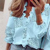 Boho Floral Print Slim Shirt Office Lady Retro Tops Women Casual Short Sleeve Sexy V-neck Ruffles Blouse 2022