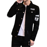 The Fall Of 2023, The New Men's Korean Fashion Jacket Is Slim And Handsome For Teenagers. Black Denim Jackets For Men.-Outfit