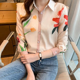 flower ladies shirts Women's Blouses 2022 Spring Autumn Long Sleeve Shirts Tops Blusas