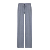 Hit Color Striped Knitted Casual Pants Commute Daily Lazy Feeling Loose Straight Tube Wide-Legged Trousers Girls Summer-Outfit