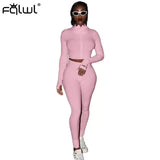 Lucky Label 2 Two Piece Set Women Outfits Activewear Fitness Elastic Crop Top Leggings Women Matching Set Tracksuit