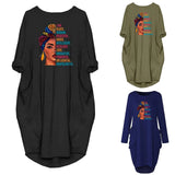 Burst Casing Round-Neck Printing Bag Loose Large Size Women's Knitted