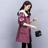 Spring Autumn Classic Long Trench Coat Women Casual Thin Windbreaker Female Overcoat Hooded Coat Female Slim Outwear