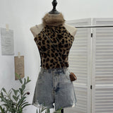 Shooting Wave Point Hanging Neck Sling Vest Bare Back Bow Skirt Swollen Belly Thin Sleeveless Top