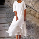 Fashion And Casual Double-Edecker Short-Sleeved Round
