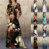 Spring Autumn 3D Ruffles Befree Maxi Dress Large Big Sexy Full Long Sleeve Boho Party Elegant