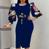 ladies dress plus size commuter plus size print European and American