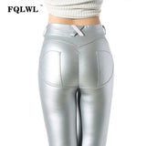 Faux Pu Leather Leggings Women Leggins High Waist Sexy Black Leggings Push Up Jegging Warm Winter Leggings Women