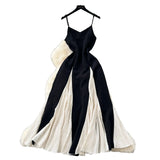 Elegant Sexy Sling Dress Women's Holiday Wind Waist Lotle Side Dress Dress