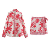 Summer Flower Printed Shirt 5029154 Skirt 5029154-Outfit