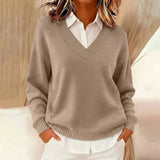 Sheintemu Autumn And Winter Round Collar Long-Sleeved Women's Sweater