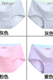 Solid Color Cotton Women Panties Underwear Breathable Women Girl Briefs Comfortable Mid RiseUnderpant Lingerie