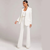 Fashion New Heavy Industry Nails Studded Suit Micro-Thorn Trousers Set Two
