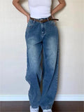 blue boyfriend jeans with a washed