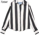 Women Fashion Color Matching Striped Print Loose Smock Blouse Office Lady Soft Casual Business Blusas Chemise Tops