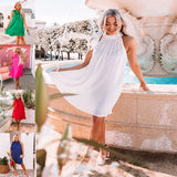 Style Lace-Up Dress For Spring / Summer 2024 Ins Simple Loose Dress For Women-Outfit