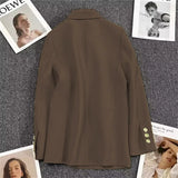 Toloer Spring And Autumn New Coffee Color Suit Coat Female A Button Casual Temperament Small Spring Suit Tide-Outfit