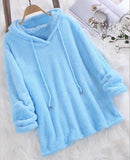Autumn And Winter Explosion Of Solid Color Long-Sleeved Hat Hair Double-Sided Plush Pyjamas