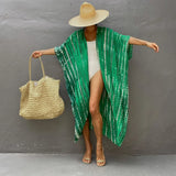 2023 Autumn Beach Kimono Swimwear Women Print Bikini Cover Ups Swimsuit Fashion Loose Plus Size Beachwear Hooded