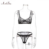 2019 Floral Lace Bra And Panty Set Women Bodycon Intimates Lingerie Set Underwear Set Bralette Lace Brief Set