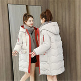 Quality Winter Jacket Women Parker Thick Down Cotton Jacket Large Size Mid-Long Hooded Outerwear Women Warm Winter
