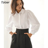 Elegant White Blouses Shirts Female Button Up Top Women 2022 Long Sleeve Office Lady Autumn Spring Wild Blusas Casual