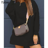 Hoodie Short Dress Women O-neck Long Sleeve Green Khaki Loose Long Sweatshirt Tops 2022 Autnmn Woman Clothing New