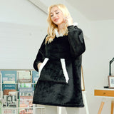 Oversize Hoodie Sweatshirt for Women Hoody Sweatshirt Winter Sherpa Blanket Coats Pull Femme Sweat Plaid Giant TV