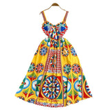 Court Baroque Sling Sling Dress Seaside Holiday With Thin Letter Positioning Printing