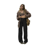 Corduroy Wide Leg Casual Female Autumn