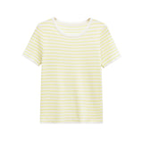 Homemade New Women's Classic Oceanic Short Sleeve Striped Knitted