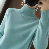 Cashmere Sweaters Women Autumn Winter Solid Casual Bottoming Jumpers Female Long Sleeve Thick Knitted Slim