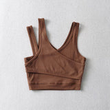 Camis Solid Knit Short Hollow Out Sleeveless Tank Tops Women's Crop Top-Outfit