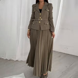 Temperament Long Dress Suit Women's 100-Fold Dress Suit Women's
