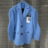 Asymmetrical Individuality Blazer For Women Notched Long Sleeve Single Breasted Blazers Female 2022 Spring