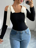 Long-Sleeved Girl Slimming-Word Shoulder-Cloth