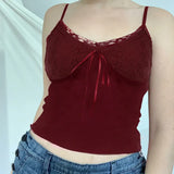 Wearing Rope Strap Bright Red Harbor Style Sling Vest Sexy V-Collar Big Bare Back All-Purpose Jacket New Style In Summer-Outfit