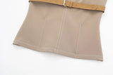 New Spring Style Silk Thread Decoration With Belt Slim Halter Top 3067006-Outfit