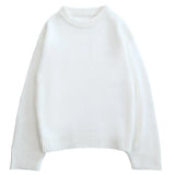 Dark Green Round Neck Pullover Sweater Long Sleeve Warm Autumn Pullovers