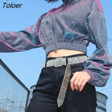 Glitter Blue Long Sleeve Cropped Jacket Female Korean Streetwear Bomber Coat Harajuku Women Spring Autumn