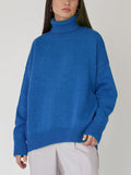 Women Turtleneck Sweater 2022 Autumn Winter Thick Warm Solid Pullover Top Oversized Base Chic Loose Female Knit