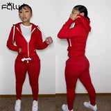 Winter Matching Sets Womens Two 2 Piece Sets Tracksuit Pink Sweatsuits For Womens Outfits Zipper Zipper Top Pants
