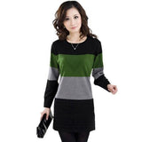 Clothing 2019 New Autumn Winter Women Sweater Pullover Loose Stripe Knitted Wool Basic Shirt Sweater Plus size 5XL