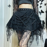 Summer New Dark Wind Gothic Punk Skirt Fashion Leisure Full-Length Skirt-Outfit