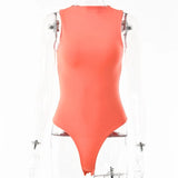 Black Sexy Sleeveless Bodysuit Women Spring Fall Cotton Double Layer Casual Rompers Womens Jumpsuit