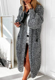 Fashion Grey Long Sleeve With Pocket Knit