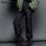 Women Thick Down Pants Female Black High Waist Warm Women Winter Down Feather Pants Casual Pant Women 2018