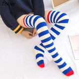 Warm Striped Stockings Knee Cute Women Stockings High Over Knee For Ladies Girls Warm Long