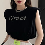 Women Letter Clothes Harajuku Crop Tank Tops Summer 2024 Sleeveless Loose T-shirts y2k Aesthetic Clothing Tube Tops Streetwear-Outfit