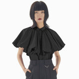 Sweet Solid Shirt For Female Lapel Collar Short Sleeve Ruffle Single Breasted Women's Elegant Blouses Korean